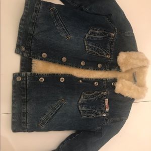 Jean jacket with  cream color inside